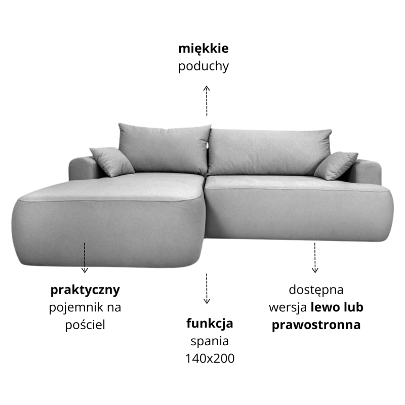 Nowoczesny tapicerowany narożnik Coco