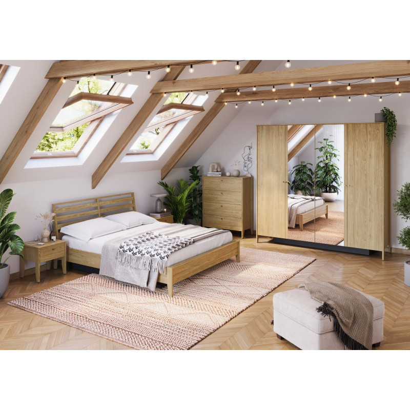 Zestaw Mebli Do Sypialni COZY Dąb Olejowany Lenart