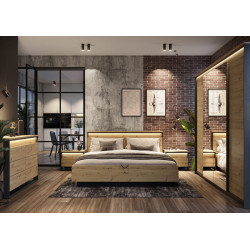 Zestaw Mebli Do Sypialni QUANT dąb artisan/czarny Zestaw Mebli Do Sypialni QUANT dąb artisan/czarny