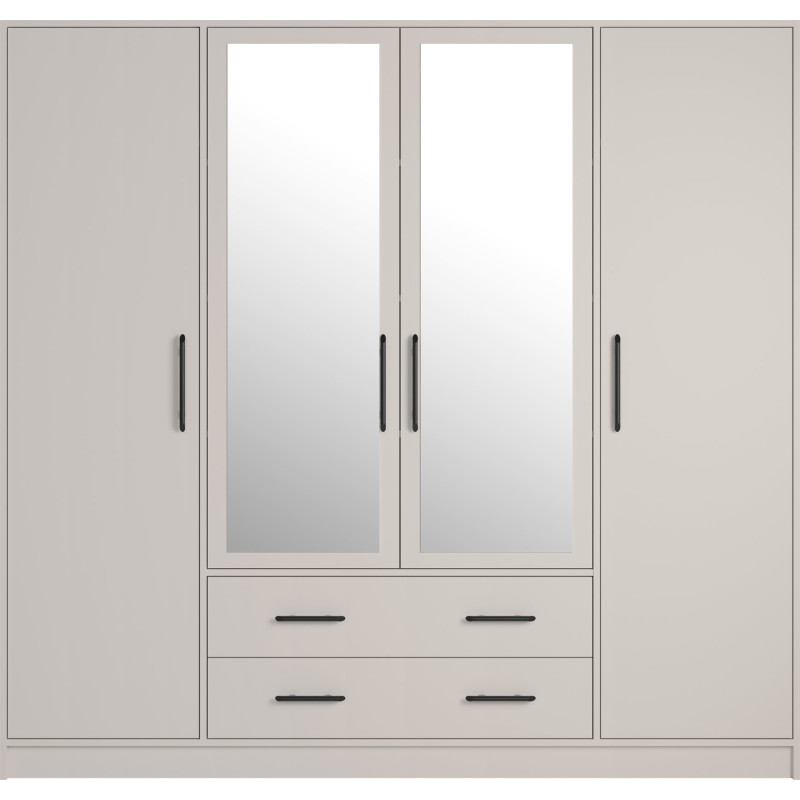 Czterodrzwiowa szafa z lustrem SRL1 Smart Kaszmir Meblar