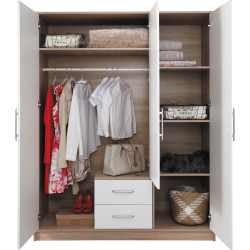 Trzydrzwiowa szafa z lustrem SRL2 Smart Kaszmir Meblar - wnętrze