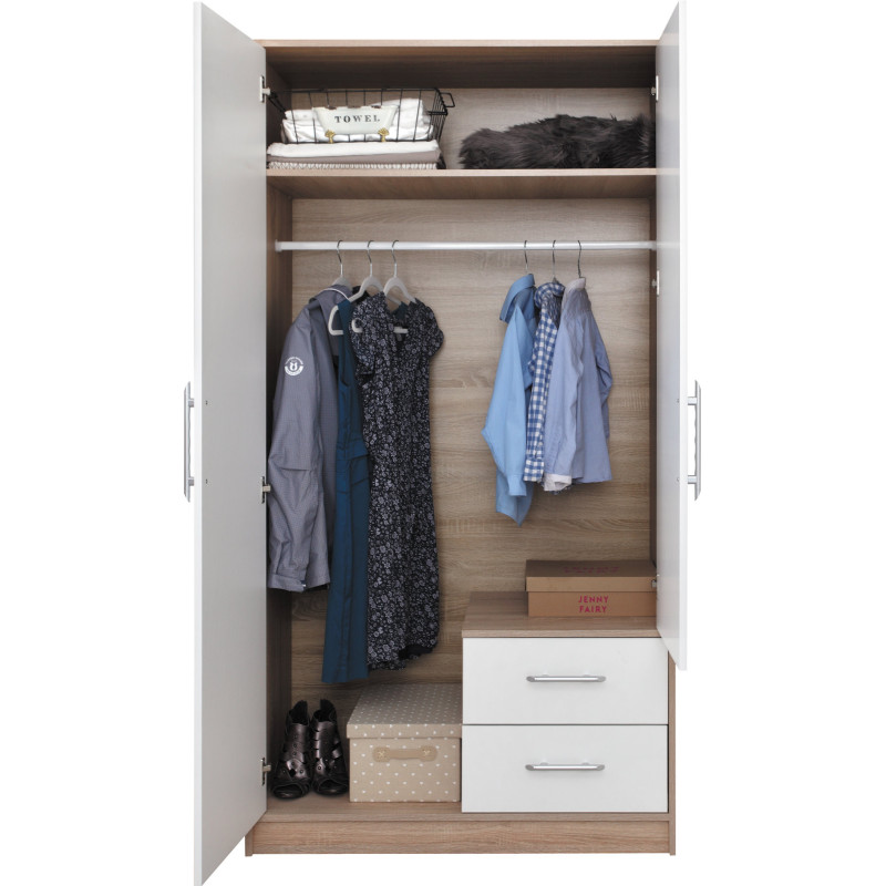 Dwudrzwiowa szafa SR3 Smart Kaszmir Meblar - wnętrze