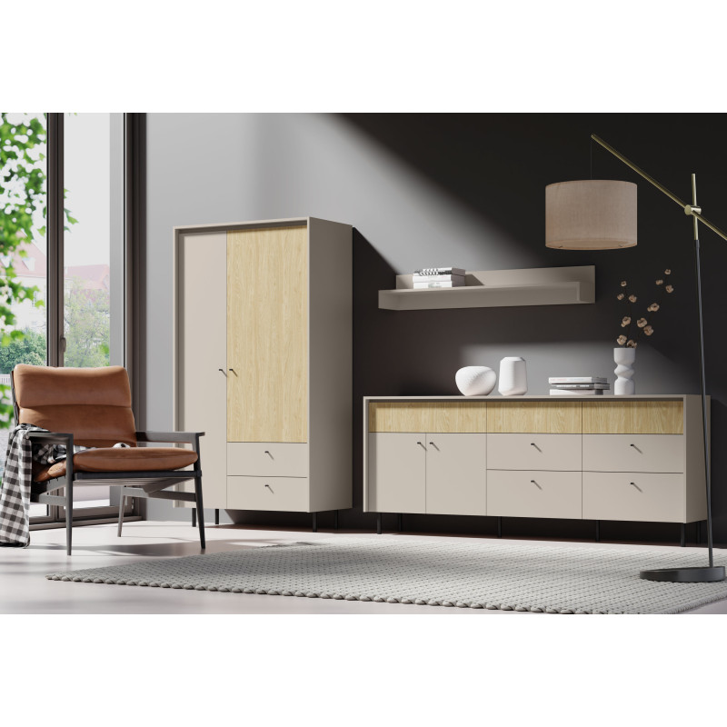 Szafa Malta ML13 beż piaskowy/dąb olejowany Meblar