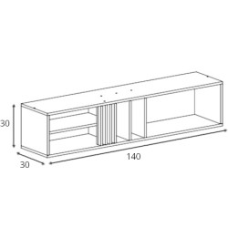 Półka wisząca zabudowana Allmo AL11 kaszmir/antracyt Meblar - wymiary Półka wisząca zabudowana Allmo AL11 kaszmir/antracyt Meblar - wymiary