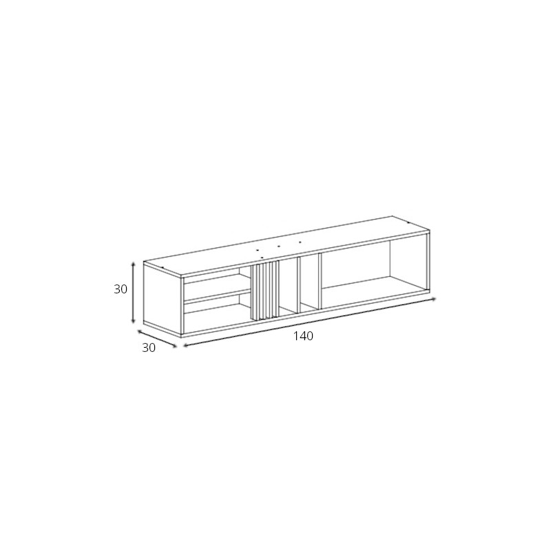 Półka wisząca zabudowana Allmo AL11 kaszmir/antracyt Meblar - wymiary