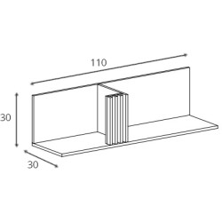Półka wisząca 110cm Allmo AL12 dąb estana Półka wisząca 110cm Allmo AL12 dąb estana