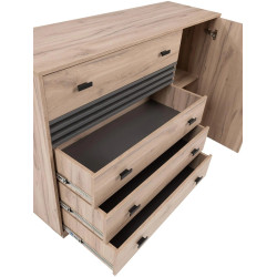 Komoda z szufladami Allmo AL17 dąb estana/antracyt