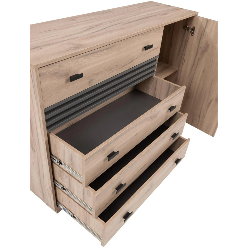 Komoda z szufladami Allmo AL17 dąb estana/antracyt