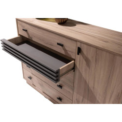 Komoda z szufladami Allmo AL17 dąb estana/antracyt