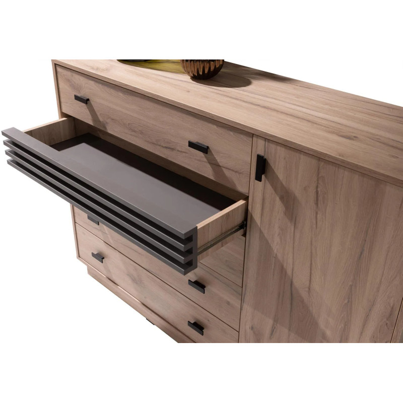 Komoda z szufladami Allmo AL17 dąb estana/antracyt