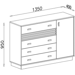 Komoda z szufladami Allmo AL17 kaszmir/antracyt Meblar