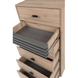 Wysoka komoda Allmo AL18 dąb estana/antracyt