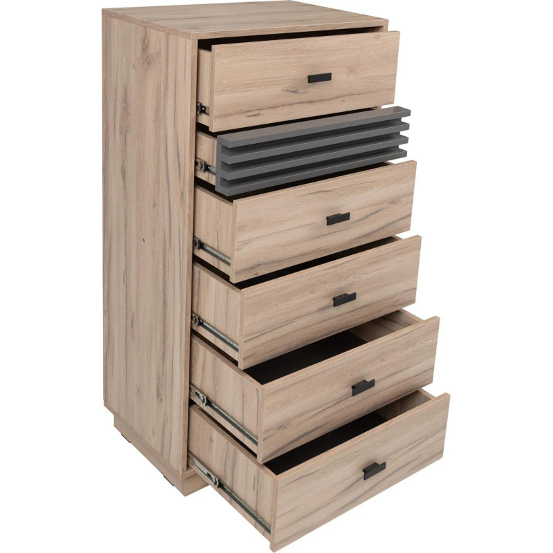 Wysoka komoda Allmo AL18 dąb estana/antracyt