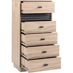 Wysoka komoda Allmo AL18 dąb estana/antracyt