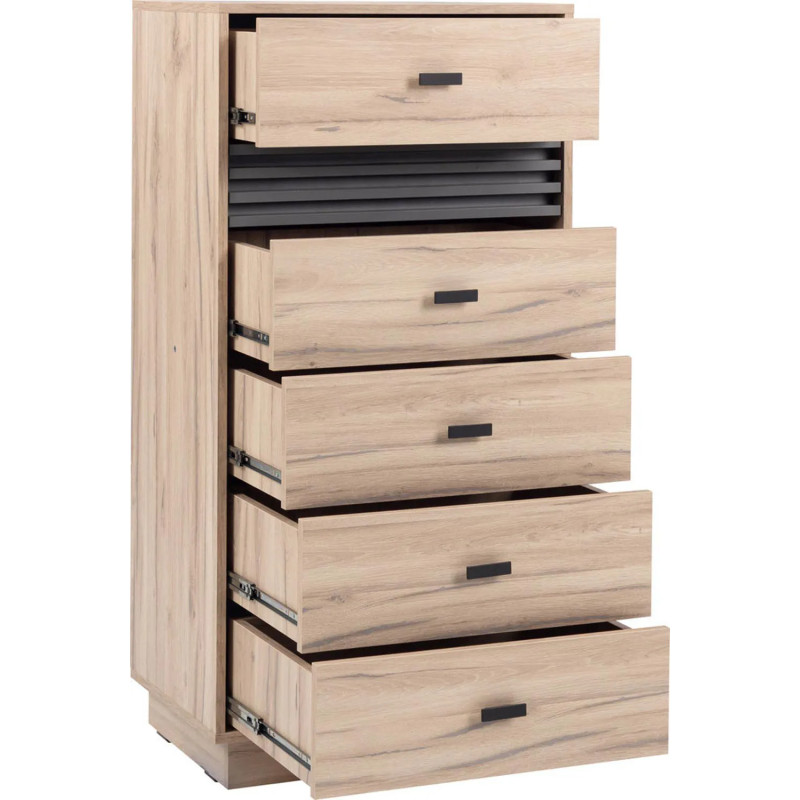 Wysoka komoda Allmo AL18 dąb estana/antracyt