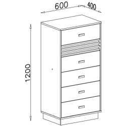 Wysoka komoda Allmo AL18 kaszmir/antracyt Meblar