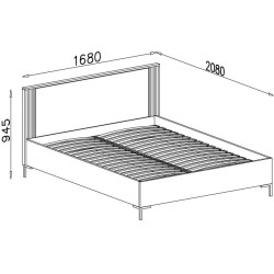 Łóżko 160x200 Allmo AL19 kaszmir/antracyt Meblar - wymiar