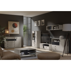 Aranżacja mebli Allmo kaszmir / antracyt w pokoju dziennym