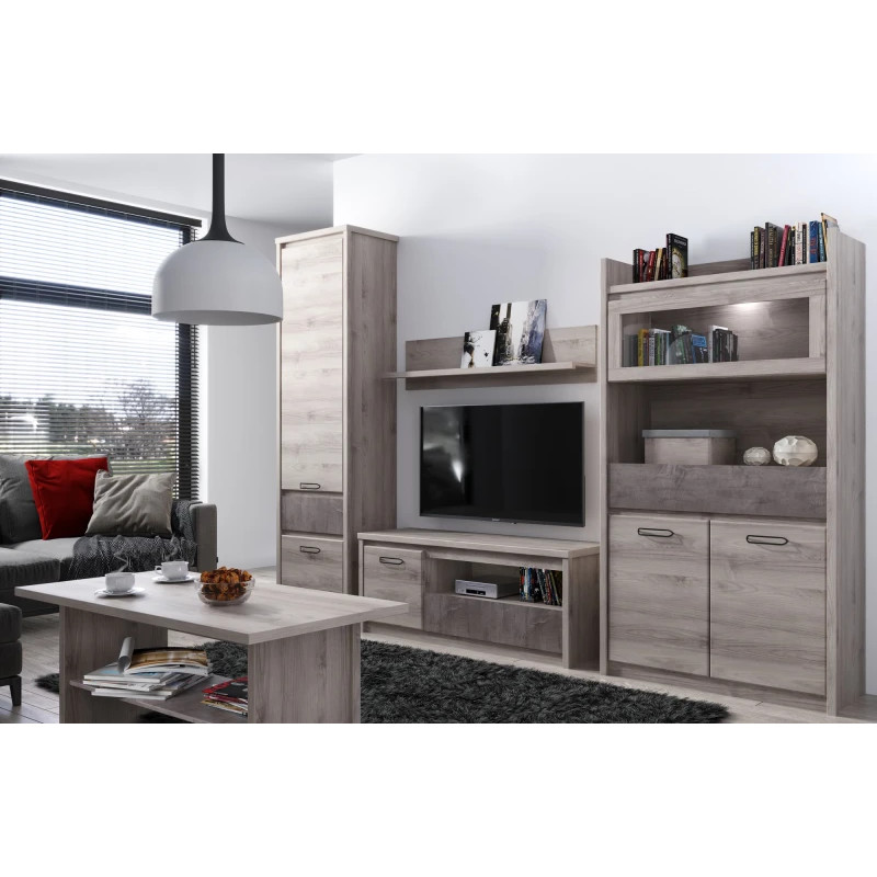 Szafka RTV Jazz 1D1S/125 Kasztan nairobi / Onyx Mebelbos