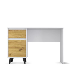 Biurko Borg 1D1S/120 Biały / Dąb artisan Mebelbos