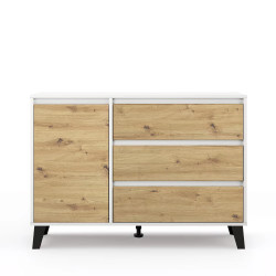 Komoda Borg 1D3S Biały / dąb artisan Mebelbos