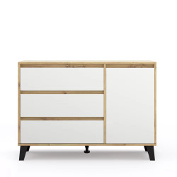 Komoda Borg 1D3S Dąb artisan / biały Mebelbos