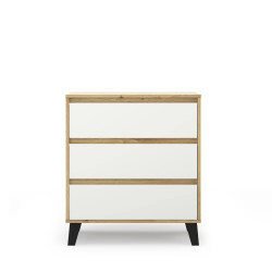 Komoda Borg 3S/70 Dąb artisan / biały Mebelbos
