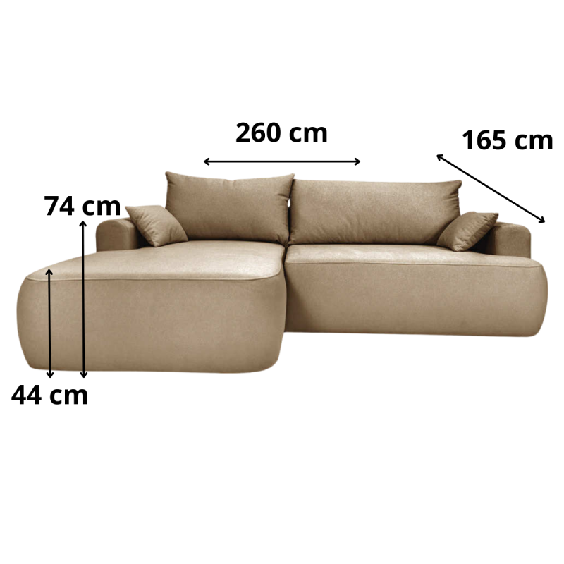 Nowoczesny tapicerowany narożnik Coco beżowy / whisper 3