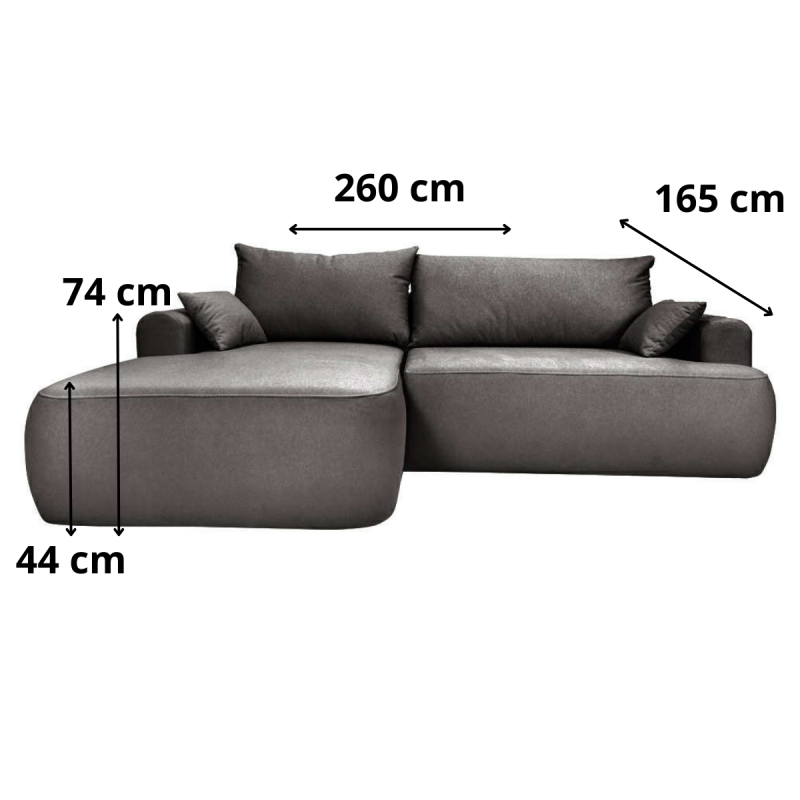 Nowoczesny tapicerowany narożnik Coco grafitowy / whisper 19