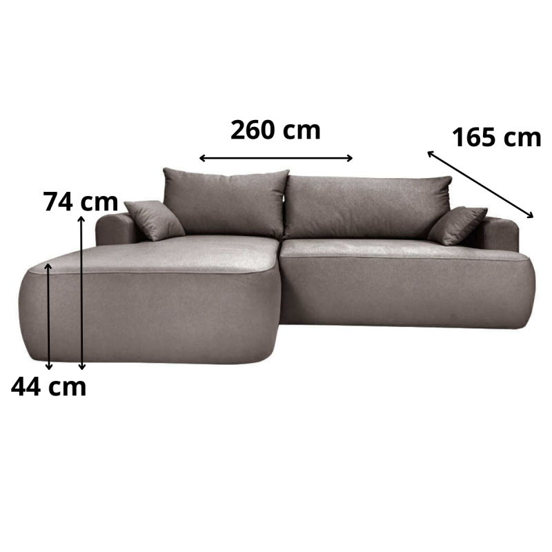 Nowoczesny tapicerowany narożnik Coco brązowy / whisper 5