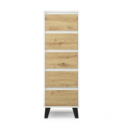 Komoda Borg 5S/40 Biały / dąb artisan Mebelbos