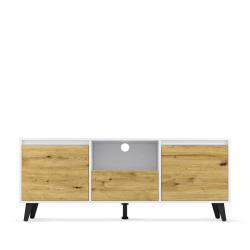 Szafka RTV Borg 2D1S Biały / dąb artisan Mebelbos