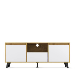 Szafka RTV Borg 2D1S Dąb artisan / biały Mebelbos