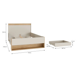 Stelaż łóżka 120 Wexlin WEXL1122-M820 Piaskowy/Dąb Mauvella