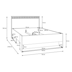 Stelaż łóżka 120 Wexlin WEXL1122-M820 Piaskowy/Dąb Mauvella