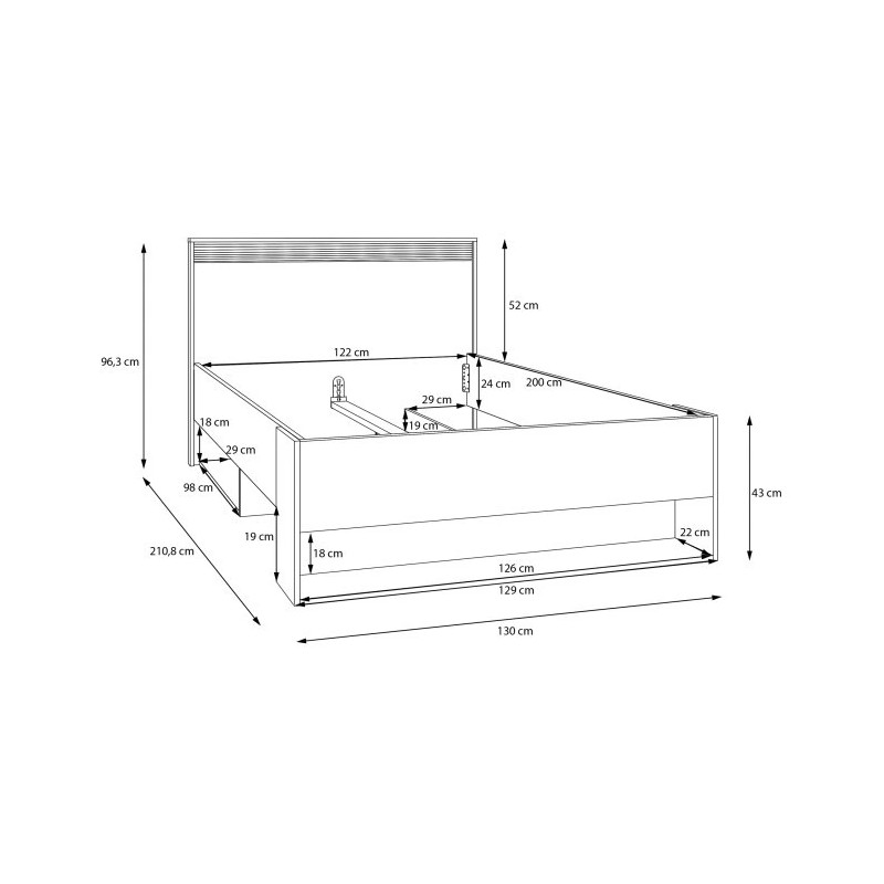 Stelaż łóżka 120 Wexlin WEXL1122-M820 Piaskowy/Dąb Mauvella