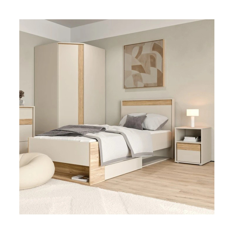 Łóżko 90 Wexlin WEXL1092-M820 Piaskowy/Dąb Mauvella Forte