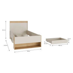 Łóżko 90 Wexlin WEXL1092-M820 Piaskowy/Dąb Mauvella Forte Łóżko 90 Wexlin WEXL1092-M820 Piaskowy/Dąb Mauvella Forte