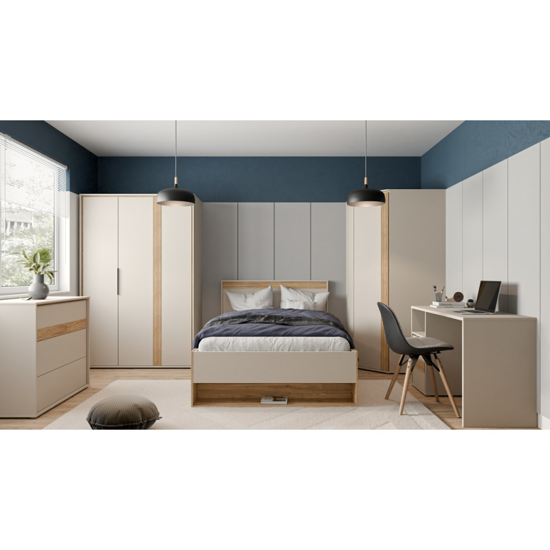 Łóżko 90 Wexlin WEXL1092-M820 Piaskowy/Dąb Mauvella Forte