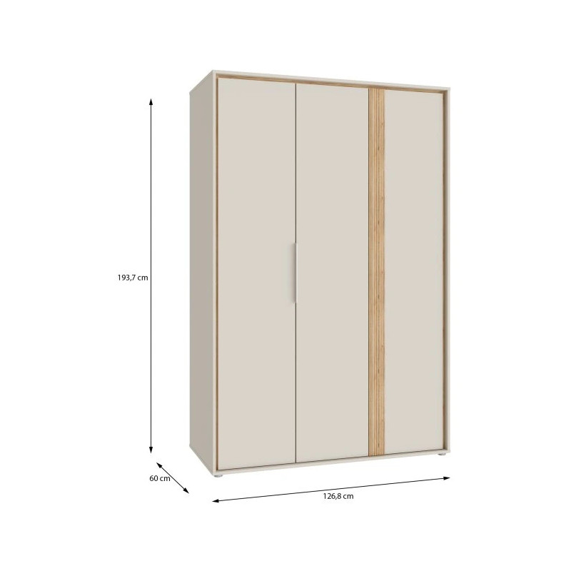 Szafa 130 cm Wexlin WEXS831-M820 Piaskowy/Dąb Mauvella Forte