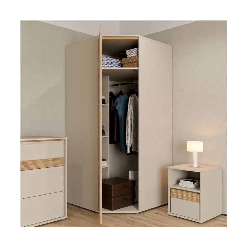 Szafa narożna 90x90 cm Wexlin WEXS811-M820 Piaskowy/Dąb