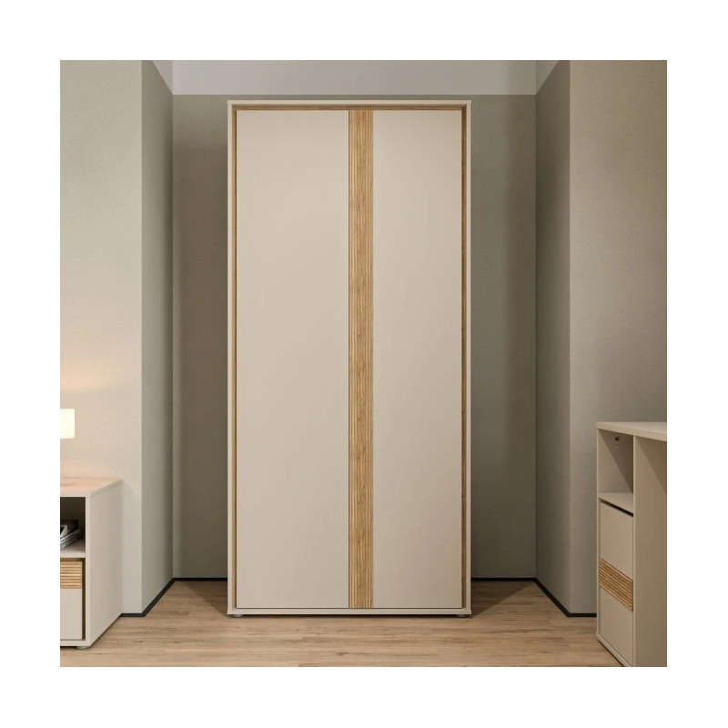 Szafa 90 cm Wexlin WEXS821-M820 Piaskowy/Dąb Mauvella Forte