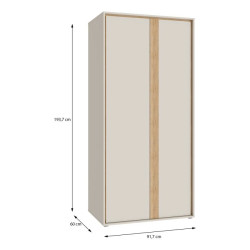 Szafa 90 cm Wexlin WEXS821-M820 Piaskowy/Dąb Mauvella Forte
