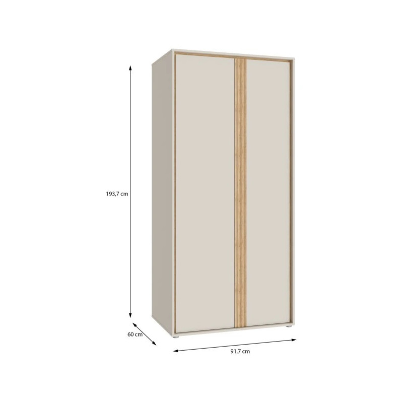 Szafa 90 cm Wexlin WEXS821-M820 Piaskowy/Dąb Mauvella Forte