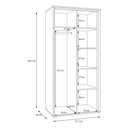 Szafa 90 cm Wexlin WEXS821-M820 Piaskowy/Dąb Mauvella Forte