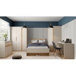 Szafa 90 cm Wexlin WEXS821-M820 Piaskowy/Dąb Mauvella Forte
