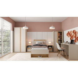Szafa 90 cm Wexlin WEXS821-M820 Piaskowy/Dąb Mauvella Forte