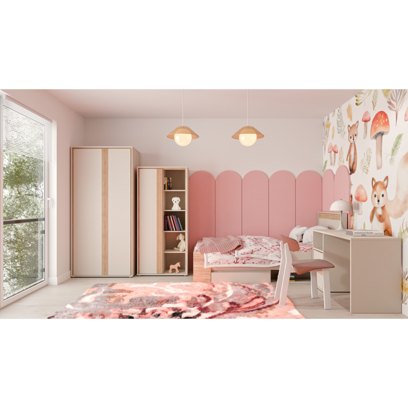 Szafa 90 cm Wexlin WEXS821-M820 Piaskowy/Dąb Mauvella Forte