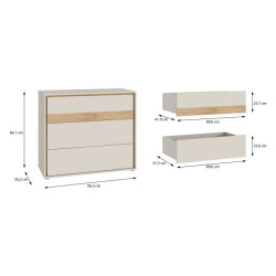 Komoda z szufladami Wexlin WEXK211-M820 Piaskowy/Dąb Mauvella Komoda z szufladami Wexlin WEXK211-M820 Piaskowy/Dąb Mauvella