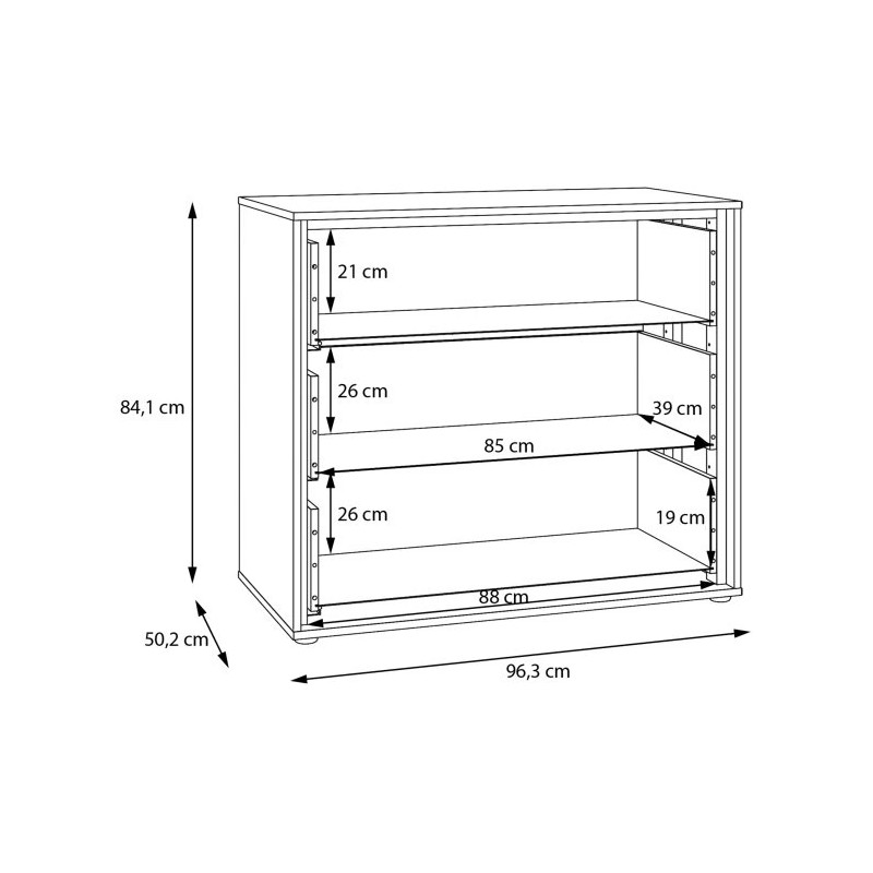 Komoda z szufladami Wexlin WEXK211-M820 Piaskowy/Dąb Mauvella